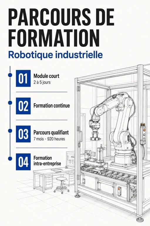 Formation en robotique industrielle : comparaison des principaux formats et parcours