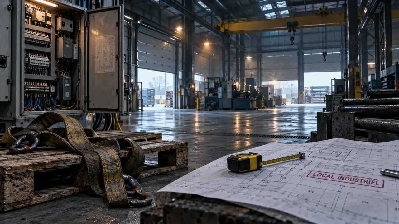 Locaux industriels : équipements dans un entrepôt